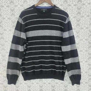 Express 100% Merino wool crewneck striped men's L